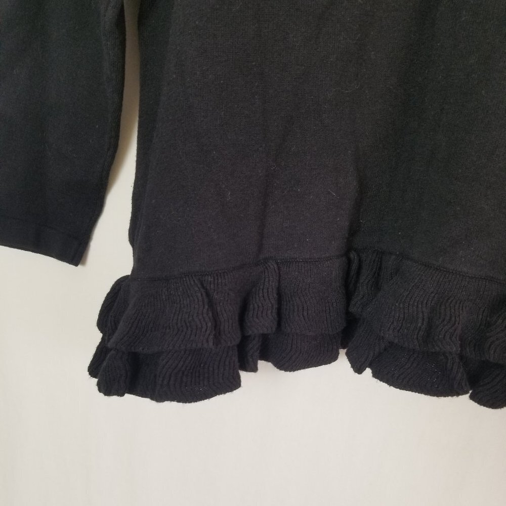 Style&Co  black 3/4 sleeve ruffle cardigan women's size Medium Petite (5… - Picture 10 of 10